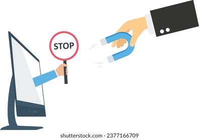 Stop attraction with power to magnet ,control all thing with magnet concept, using magnet to stop work concept

