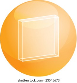 Ilustración del icono de audio, forma cuadrada 3d