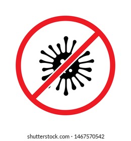Stop bacteria sign. Simple design
