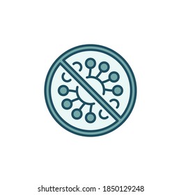 Stop Bacteria vector concept colored icon or logo element
