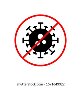 Stop bacterial icon simple vector. Anti viruses icon.