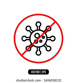 Stop bacterial icon simple vector. Anti viruses icon.