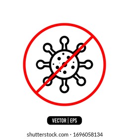 Stop bacterial icon simple vector. Anti viruses icon.