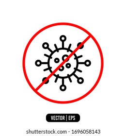 Stop bacterial icon simple vector. Anti viruses icon.