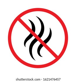 Stop bad smell icon. No perfume. Strong flavors are not allowed