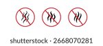 Stop the bad smell of icons. Forbidden flavors vector icon symbol. Vector illustration. Anti-bad smell icon. Odor control label set.