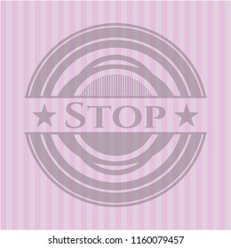 Stop badge with pink background