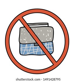 Stop bag sign icon. Restrict symbol. Vector  illustration.