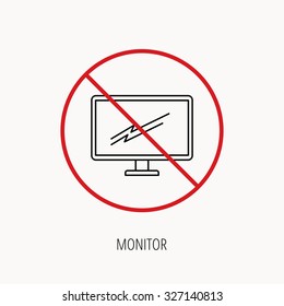 No Computer Widescreen Monitor Sign Icon Stock Illustration 176616125