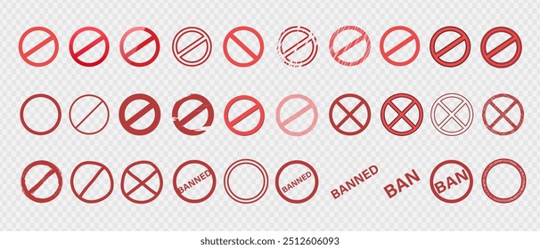 Stop and banned. Not allowed. Prohibition and forbidden sign.	
