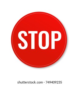 Stop Banner, Vector Illustration