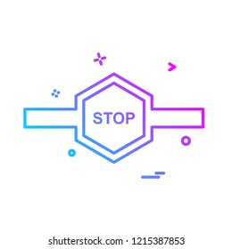 Stop barrier icon design vector