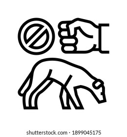 stop beat dogs line icon vector. stop beat dogs sign. isolated contour symbol black illustration