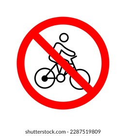 Hör auf mit dem Fahrradsymbol! Vektorgrafik. Fahrradverbotszeichen auf weißem Hintergrund..eps