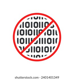 Stop binary code. Illustration vector