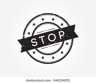 stop. black stamp sign