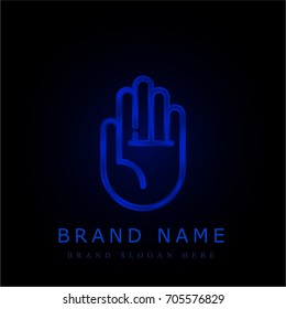 Stop blue chromium metallic logo