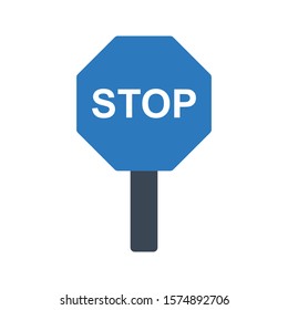 stop board vector glyph color icon 