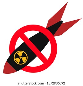 Stop Bombing Sign Atomic Bomb Icon Stock Vector (Royalty Free ...