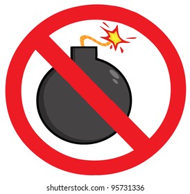Stop Bombing Sign.Vector Illustration