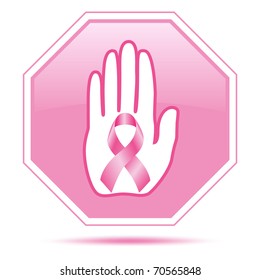Stop Breast Cancer sign. Vector