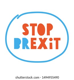 Stop Brexit badge. Vector illustration on white background.