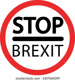 Stop Brexit sign isolated on a trasnsparent background, vector illustration