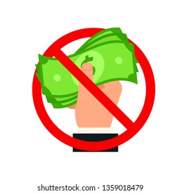 Stop bribery and corruption icon. Clipart image isolated on white background