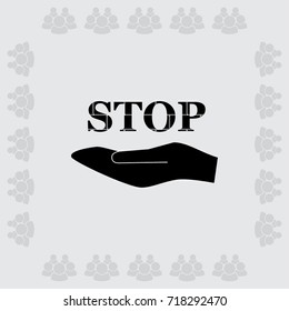Stop with bricks texture vector icon