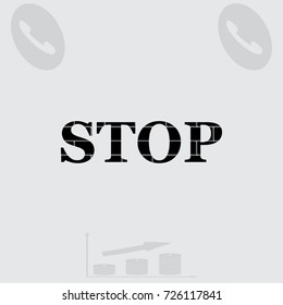 Stop with bricks texture vector icon