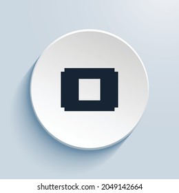 detener btn rellenar el diseño de iconos de arte de píxeles. Forma de círculo de estilo de botón aislada en fondo blanco. Ilustración del vector