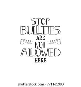Stop bullies are not allowed here. Conceptual vector illustration. Social problems of humanity. 