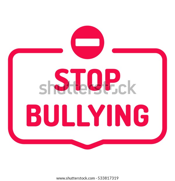 Stop Bullying Badge Icon Flat Vector Stock Vector (royalty Free) 533817319