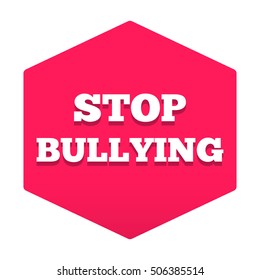 Stop bullying. Badge, icon vector design illustration on white background.