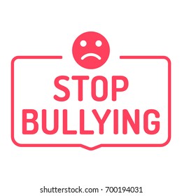 Stop bullying. Badge, stamp with icon. Flat vector illustration on white background.