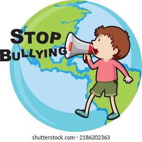 Stop bullying banner concept vector illustration