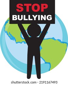 Stop bullying banner concept vector illustration