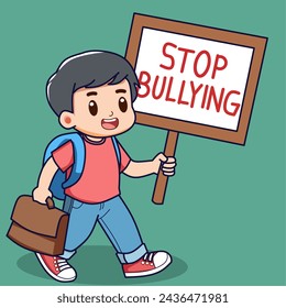 Stop bullying banner concept vector illustration