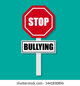 Stop Bullying. Flat Design. No Bullying 