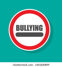 stop bullying. flat design. no bullying 