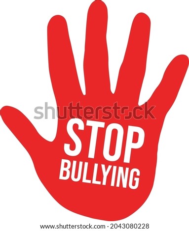 Stop Bullying Hands Icon Vector Illustration. No Bullying Red Hands Icon Illustration Symbol for poster, clip art, etc. Social problem. Stop Violence