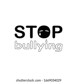 Stop Bullying Icon Isolated On White Stock Vector (Royalty Free ...