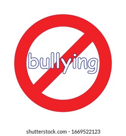 Stop Bullying Icon Isolated On White Stock Vector (Royalty Free ...