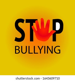 Stop Bullying Logo Vector Red Hand Stock Vector (Royalty Free) 1643609710