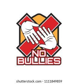 stop bullying, no bullying logo, vector illustration