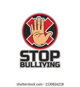 Stop Bullying, No Bullying Logo, Vector Illustration