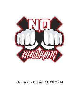 stop bullying, no bullying logo, vector illustration