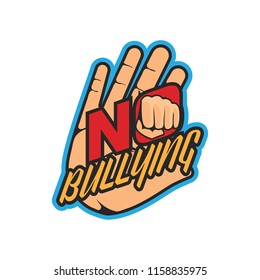 stop bullying, no bullying logo, vector illustration