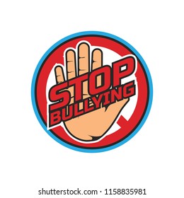 stop bullying, no bullying logo, vector illustration
