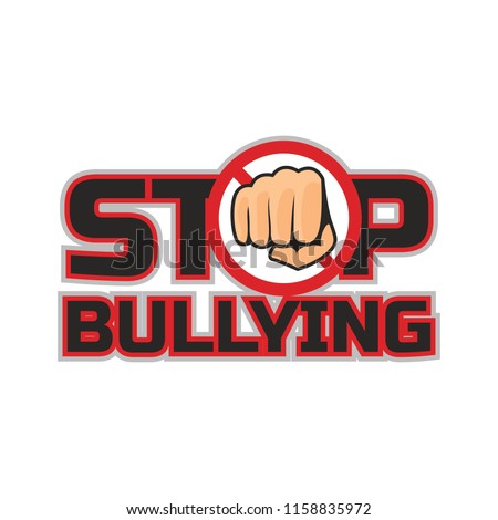 stop bullying, no bullying logo, vector illustration